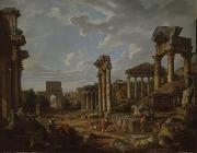 Giovanni Paolo Panini A Capriccio of the Roman Forum France oil painting reproduction